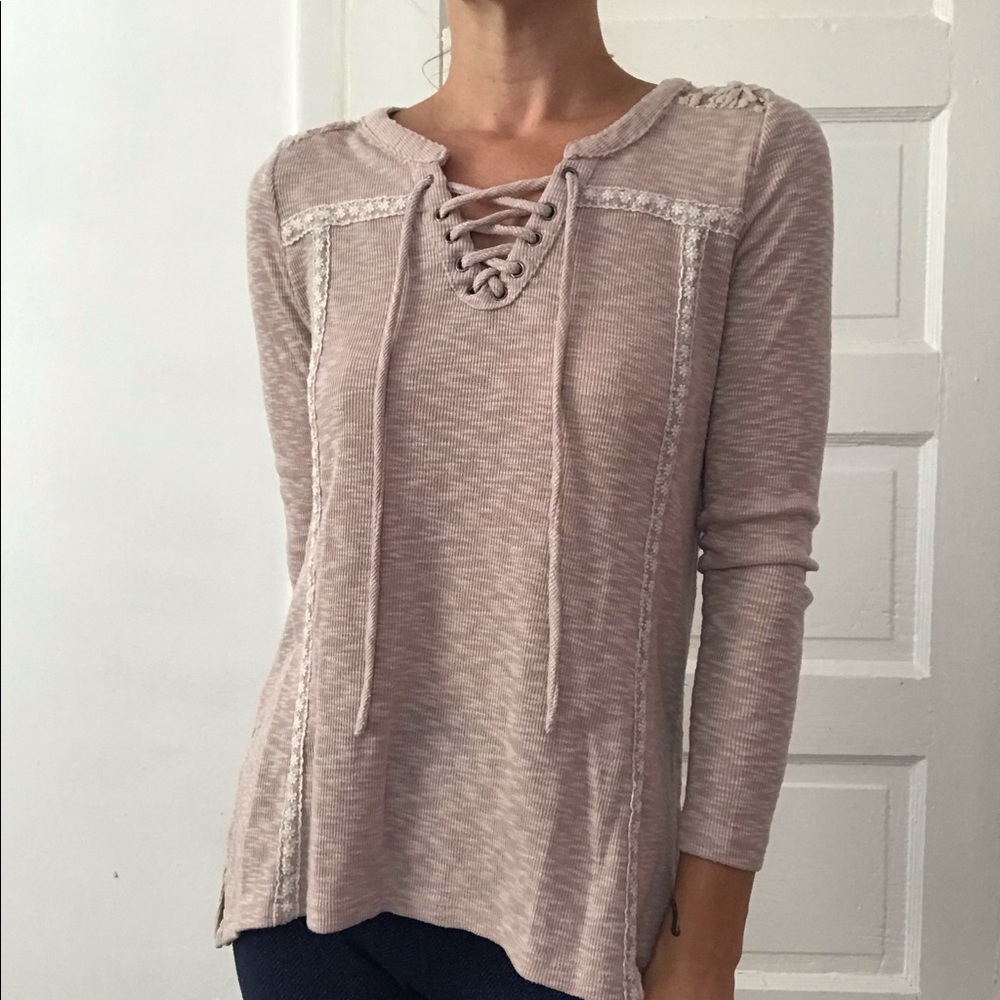Mia + Tess Mauve Long Sleeve Tunic Top